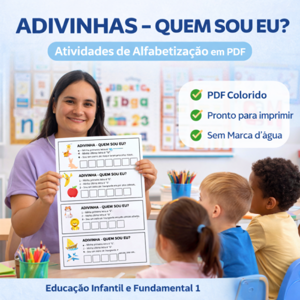 ADIVINHAS – QUEM SOU EU? | ATIVIDADES EDUCATIVAS PARA ALFABETIZAÇÃO ...