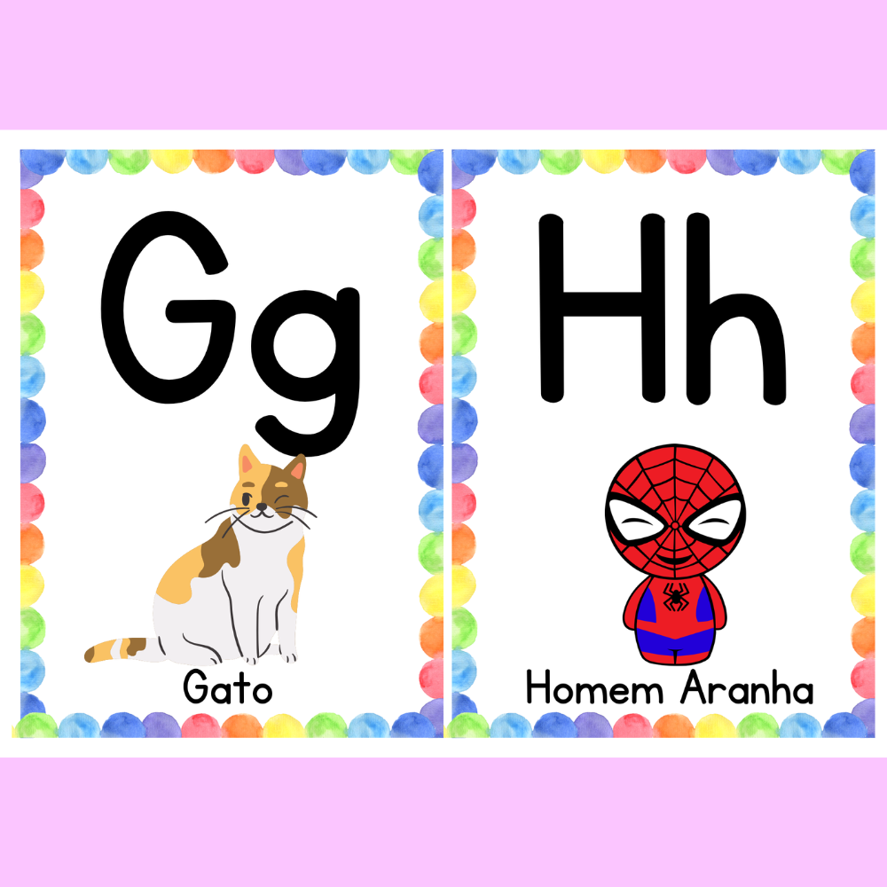 alfabeto de parede ilustrado