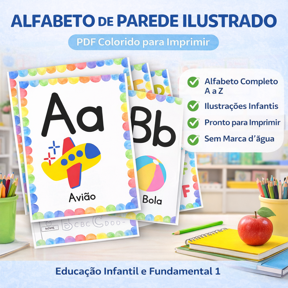 alfabeto de parede ilustrado