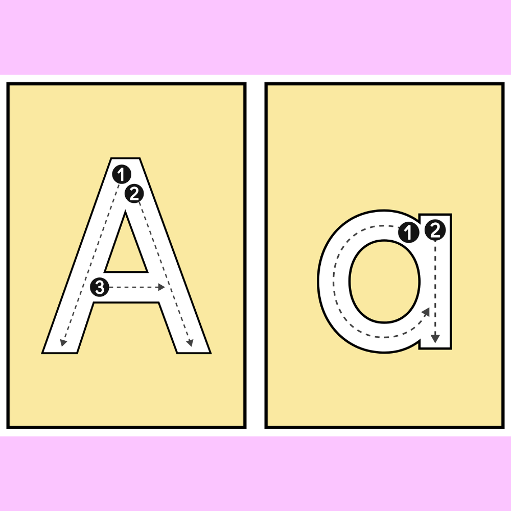 flash cards caligrafia