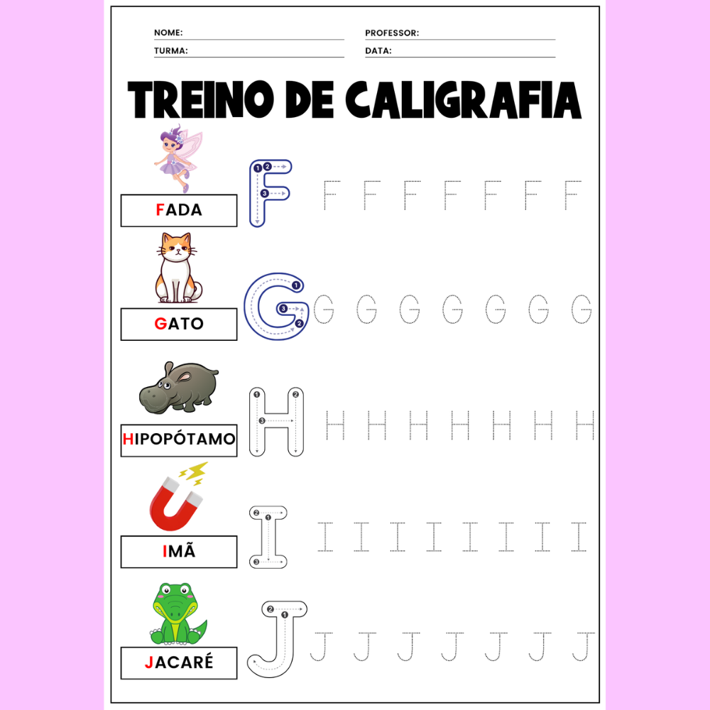 treino de caligrafia