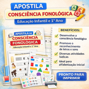 Apostila de Consciência Fonológica – Atividades Coloridas para Imprimir (Educação Infantil e 1º Ano)