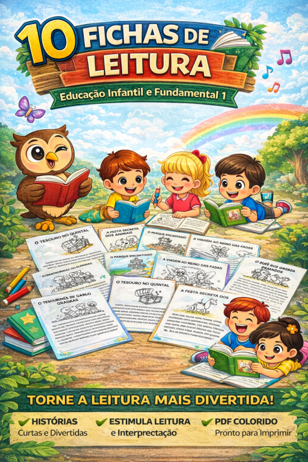 10 Fichas de Leitura – Educação Infantil e Fundamental 1 - Recursos ...